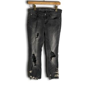 Gap Distressed/Bleached Skinny Cut-Off Jeans - Handmade